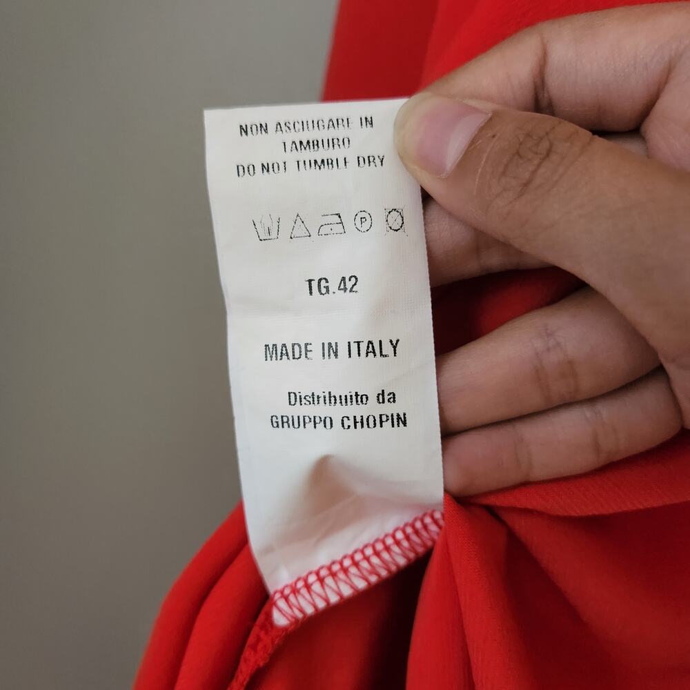 Chopin Roma Red Ruffle Wrap Dress - Picture 6 of 7